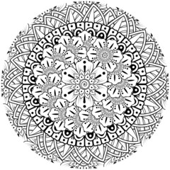 Mehndi flower for henna, mehndi, tattoo, decoration. decorative ornament in ethnic oriental style. doodle ornament. coloring book page.