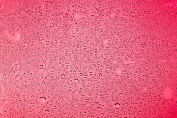 water drops on red background