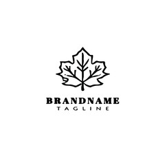cute leaf logo cartoon flat icon design vector illustration