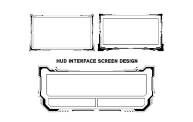 Futuristic HUD Interface Screen Design. Digital callouts titles. HUD UI GUI futuristic user interface screen elements set. High tech screen for video game. Sci-fi concept design.