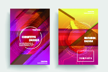 Business brochure 2017 vector set. Applicable for Banners, Placards, Posters, Flyers, cover design annual report, magazine. Modern geometric background template	