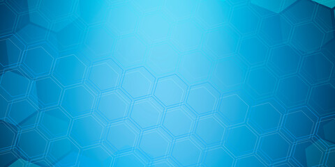 Obraz na płótnie Canvas Abstract blue medical background. Geometric abstract background with hexagons. Medicine, science and technology vector illustration