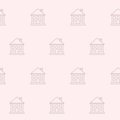 Wrapping paper - Seamless pattern of house symbols  for vector graphic design