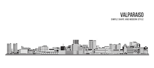 Cityscape Building Abstract Simple shape and modern style art Vector design - Valparaiso
