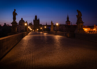 charles bridge at night