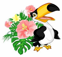 toucan and flowers
