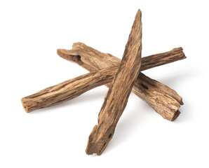 Eaglewood sticks isolated on white background