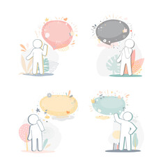 Man with empty speech bubble.