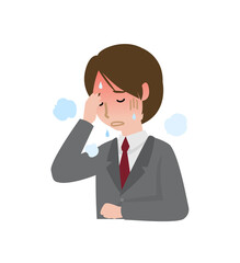 高熱に悩まされているビジネスマン
