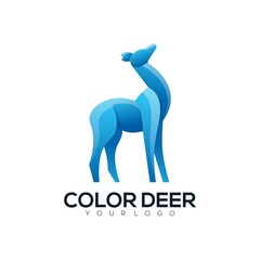 Logo illustration deer colorful style