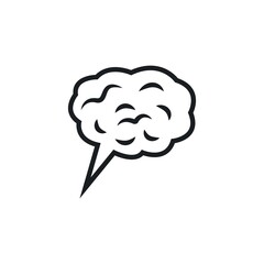 speech bubble brain icon vector design