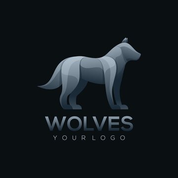 Logo illustration wolf colorful style