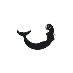 black mermaid icon vector illustration design