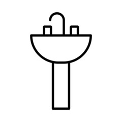 Sink Vector Line Icon Design