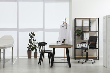 Modern medical office interior with doctor's workplace