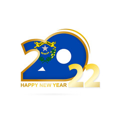 Year 2022 with Nevada Flag pattern. Happy New Year Design.