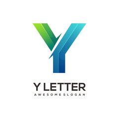 Y letter logo colorful gradient illustration