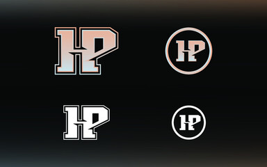 Initials HP logo with a bright color is suitable for E sports teams and others