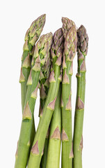 Green asparagus isolated on white background