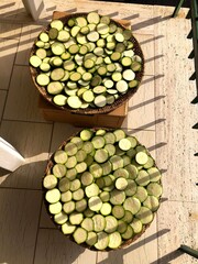 Sliced zucchini sun-dried