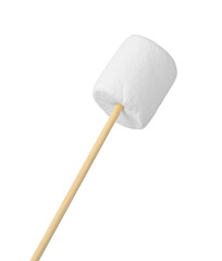 Stick with delicious puffy marshmallow isolated on white