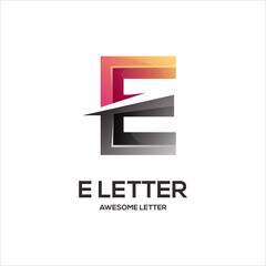 E letter logo initials colorful gradient abstract