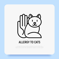 Allergy to cat thin line icon. Modern vector illustration.