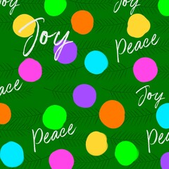 Branches and balls pattern.  Holiday lettering.  Party decoration
