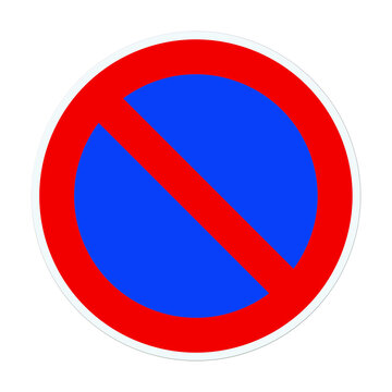 Verkehrsschild eingeschränktes Halteverbot, Illustration vor weißem Hintergrund