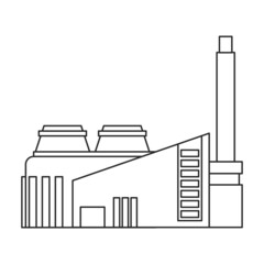 Factory building vector icon.Outline vector icon isolated on white background factory building.
