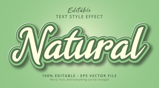 Natural text on smooth green tea style effect template, editable text effect