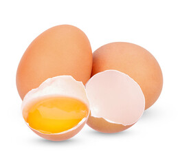 Chicken Egg , Broken egg isolated on white bakground
