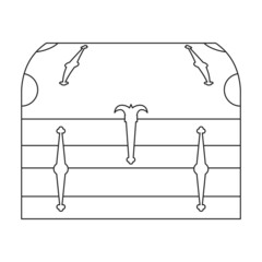 Chest vector icon.Outline vector icon isolated on white background chest.