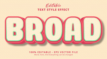 3d Broad Text on smooth color background text effect, Editable Text Effect