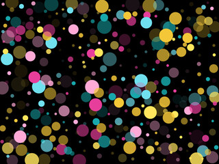 Bokeh confetti circles decoration holiday background.