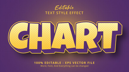 Editable text effect, Chart text on bold color combination style effect