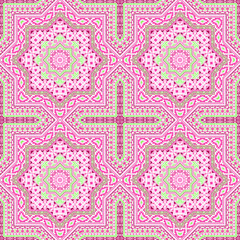 Flat portugese azulejo tile seamless ornament. Geometric texture vector motif. Bedcover print design. Classic lisbon azulejo tilework recurrent pattern. Interior decoration print.