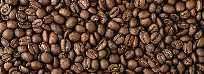 сoffee beans texture. сoffee beans background. close-up of сoffee beans top view. coffee banner