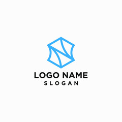 Initial N logo design. Innovative high tech logo template.