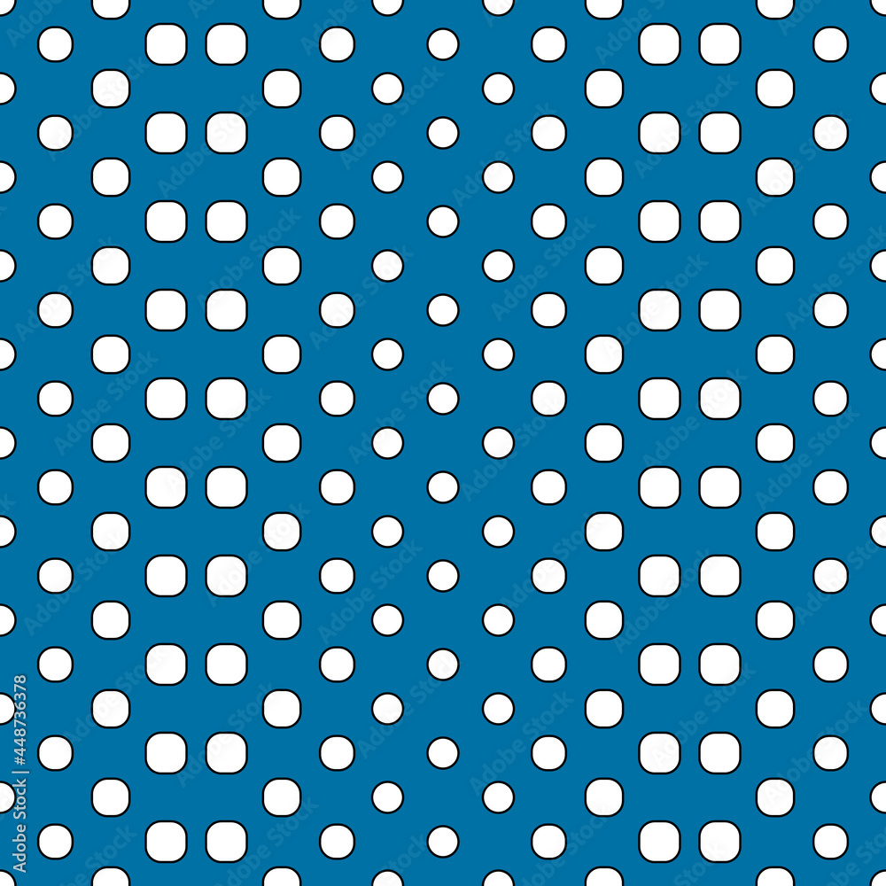 Poster blue background and abstract polka dots. vector white gradiant dots.