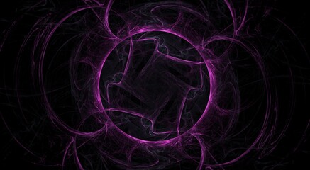 Beautiful Digital Fractal with dynamic lines and smooth flowing pastel colors showing radial and bilateral symmetry