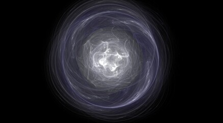 Beautiful Digital Fractal with dynamic lines and smooth flowing pastel colors showing radial and bilateral symmetry