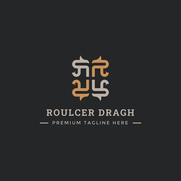Monogram Letter R Unique Logo.