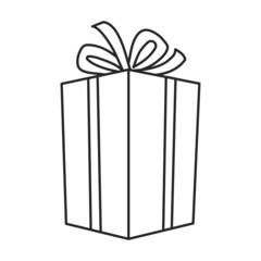 Gift box vector icon.Outline vector icon isolated on white background gift box .