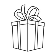 Christmas of gift box vector icon.Outline vector icon isolated on white background christmas of gift box.