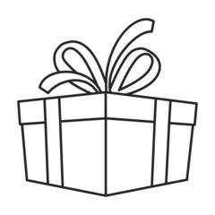 Christmas of gift box vector icon.Outline vector icon isolated on white background christmas of gift box.