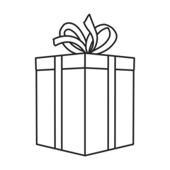 Gift box vector icon.Outline vector icon isolated on white background gift box .