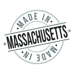 Made in Massachusetts Quality Original Stamp Design Vector Art. Seal National Product badge.