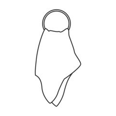 Towel vector icon.Outline vector icon isolated on white background towel.