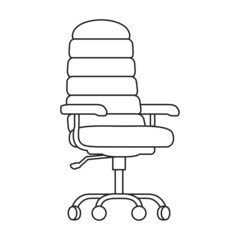 Office chair vector icon.Outline vector icon isolated on white background office chair .